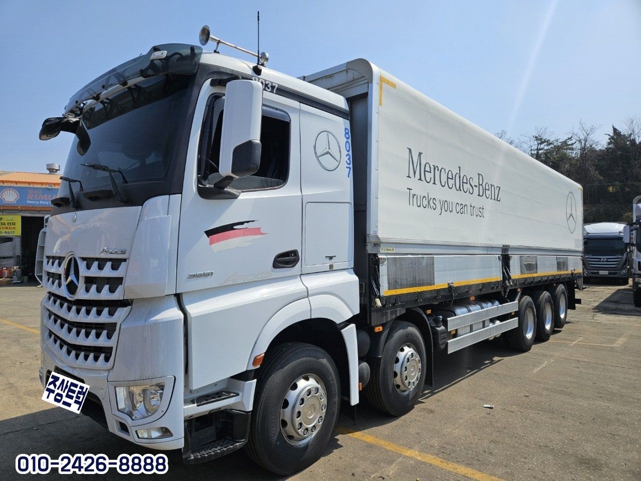 18년 벤츠 25톤 아록스 510 오토 리타더 후축 상승윙바디 10m18 중고트럭 상승윙바디