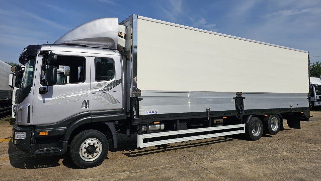 14년 대우 4.5톤 프리마 260 수동 후축 메인 냉장윙바디 8m50 중고트럭 냉장윙ㆍ냉동윙바디